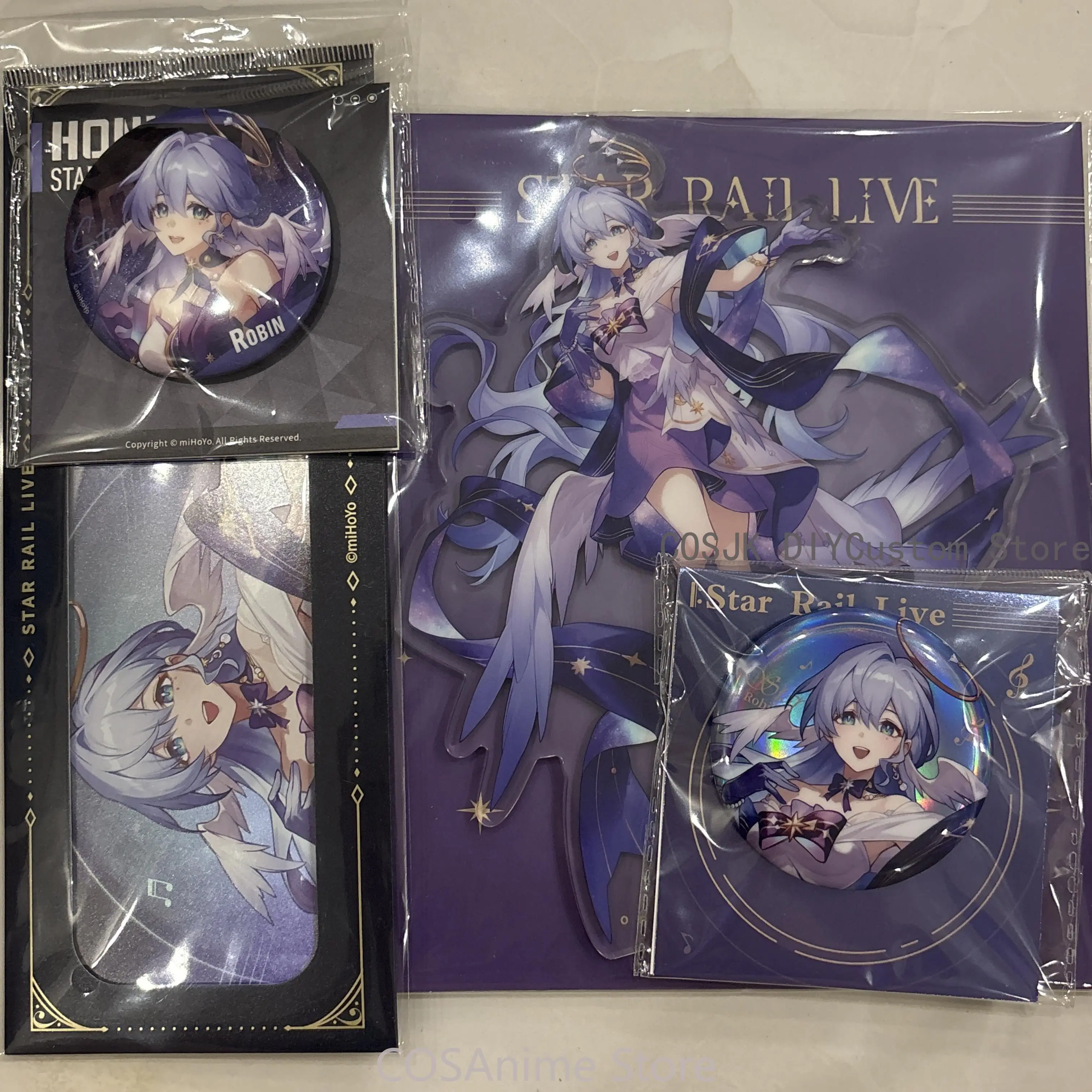 

Honkai: Star Rail Robin аниме косплей лазерная карта значок булавки брошь акриловая настольная подставка фигурка 3 шт./компл. официальный подарок