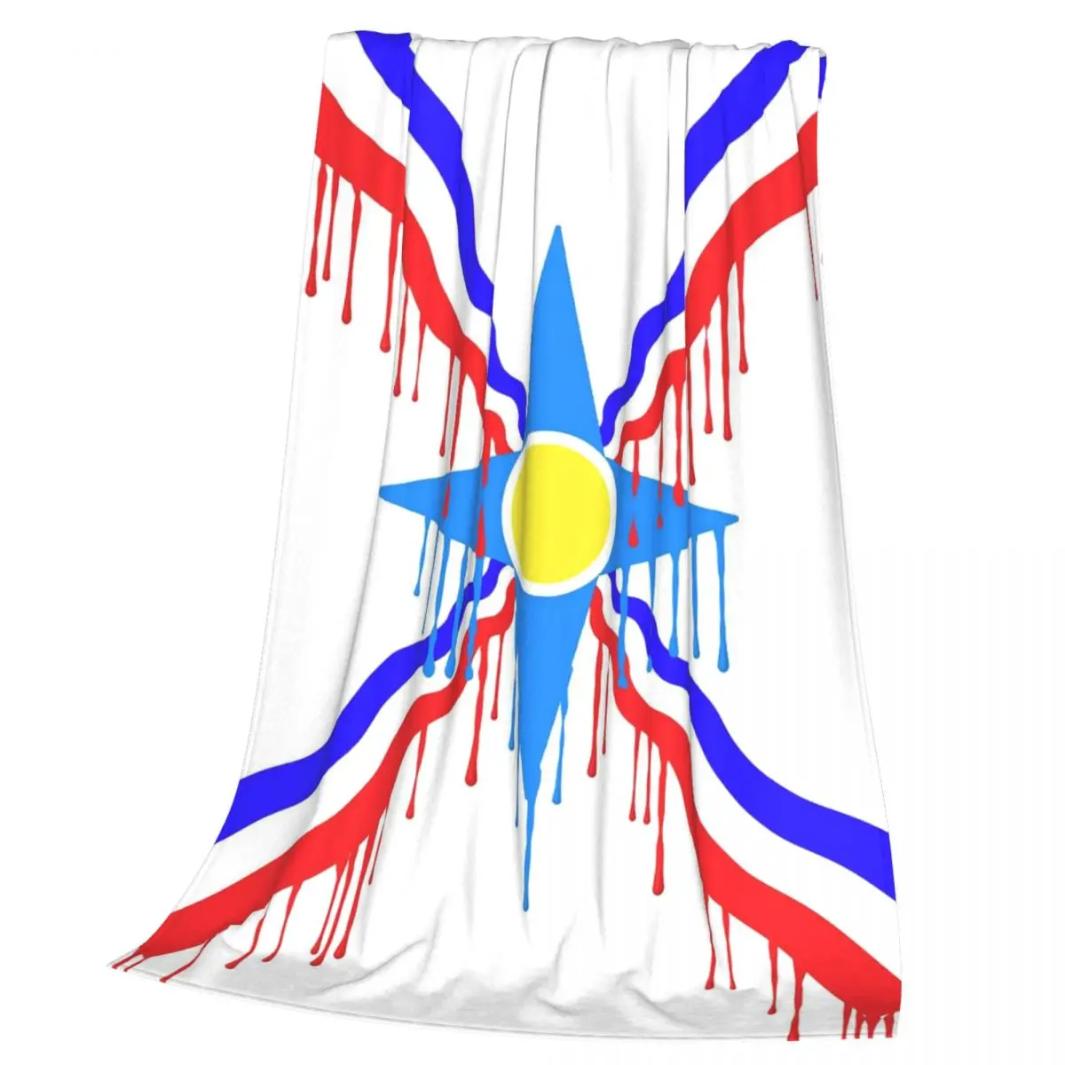 Assyrian Suryoyo Flag Blankets Soft Warm Flannel Throw Blanket Bedspread for Bed Living room Picnic Travel Home Sofa