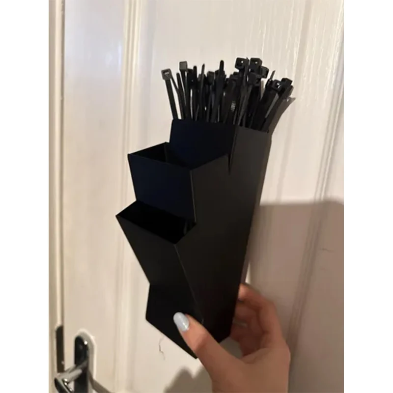 1pc RV Door Wall Mounted Storage Box with Screws Universal Cable Tie Straw Organizer Holder for Workshop Garage Tool Storage