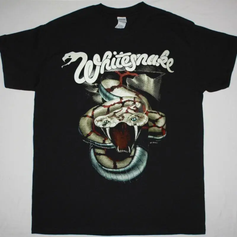 WHITESNAKE SLIDE IT IN TOUR НОВАЯ ЧЕРНАЯ ФУТБОЛКА 1984 г.