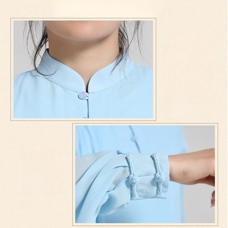 Elegant Women's Wushu Tai Chi Suit Chinese Kung Fu Uniform with Fluid Drape Breathable & Comfortable for Martial Arts Practice