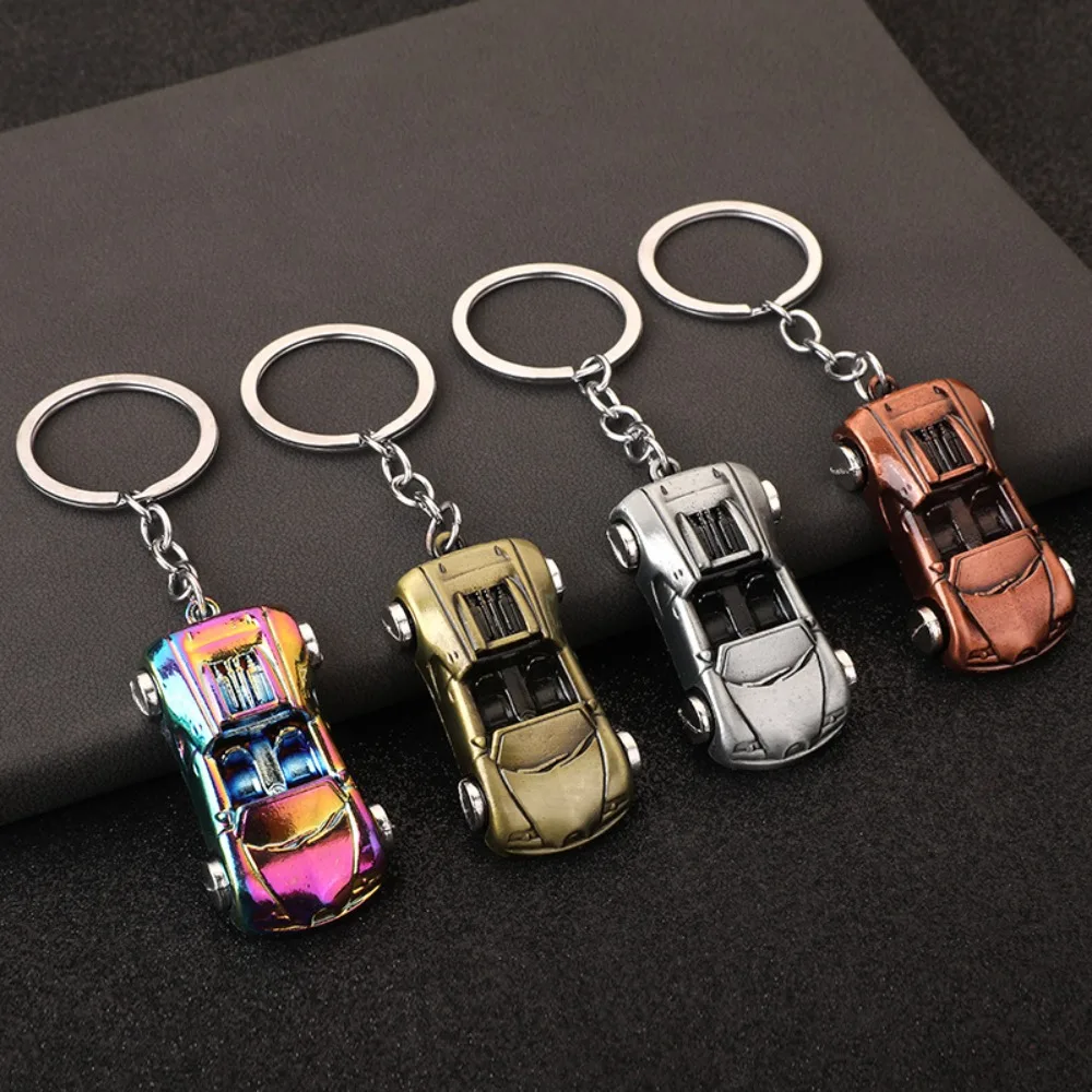 1 PCS Simulation Car Model Keychain Creative Colorful Sports Car Shape Bag Pendant Durable Metal Key Holder