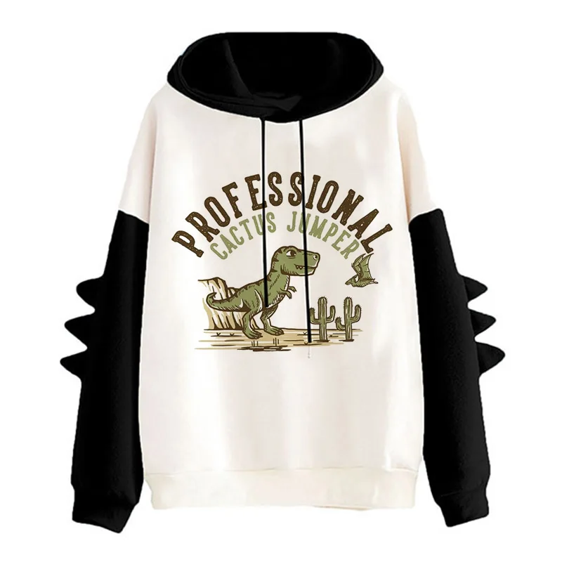 Hot Dinosaur Funny Cute Hoodie for Women Men Fashion Vintage Sweatshirt Gothic Hip Hop Streetwear Mange Graphic Pullovers Female