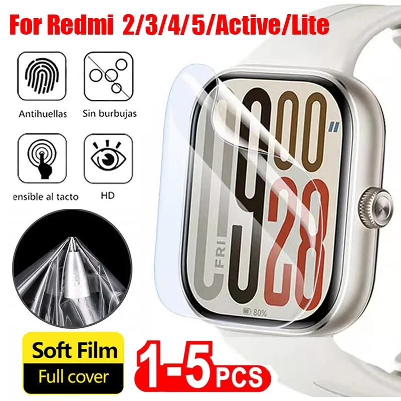 

1-10pcs Hydrogel Film for Redmi Watch 3 4 5 Clear Screen Protector Soft Protective Films for Redmi Watch 5 Active Lite HD Cover
