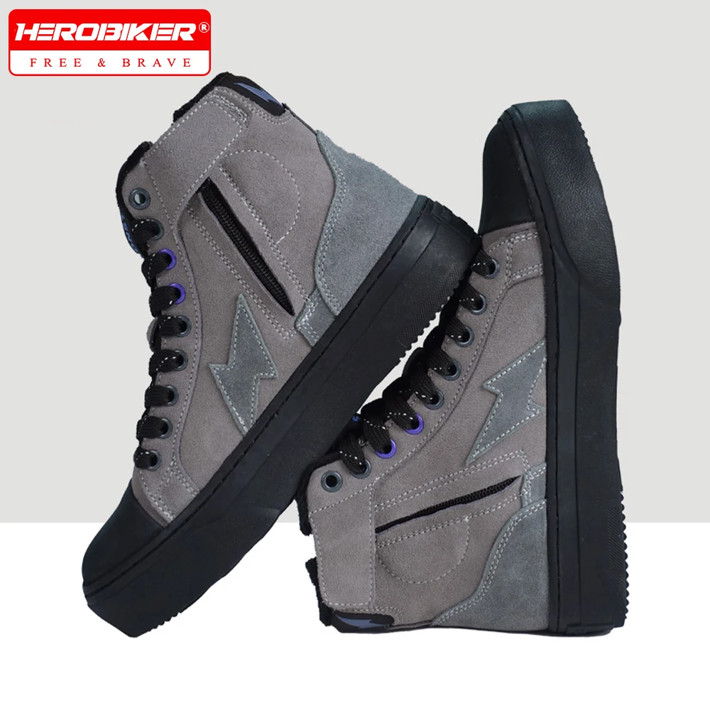 

Motorcycle Boots High Top Shoes Outdoor Botas Men's And Women Ankle Boots Autumn Winter Motorcycle Boots Classic Mens Sneakers