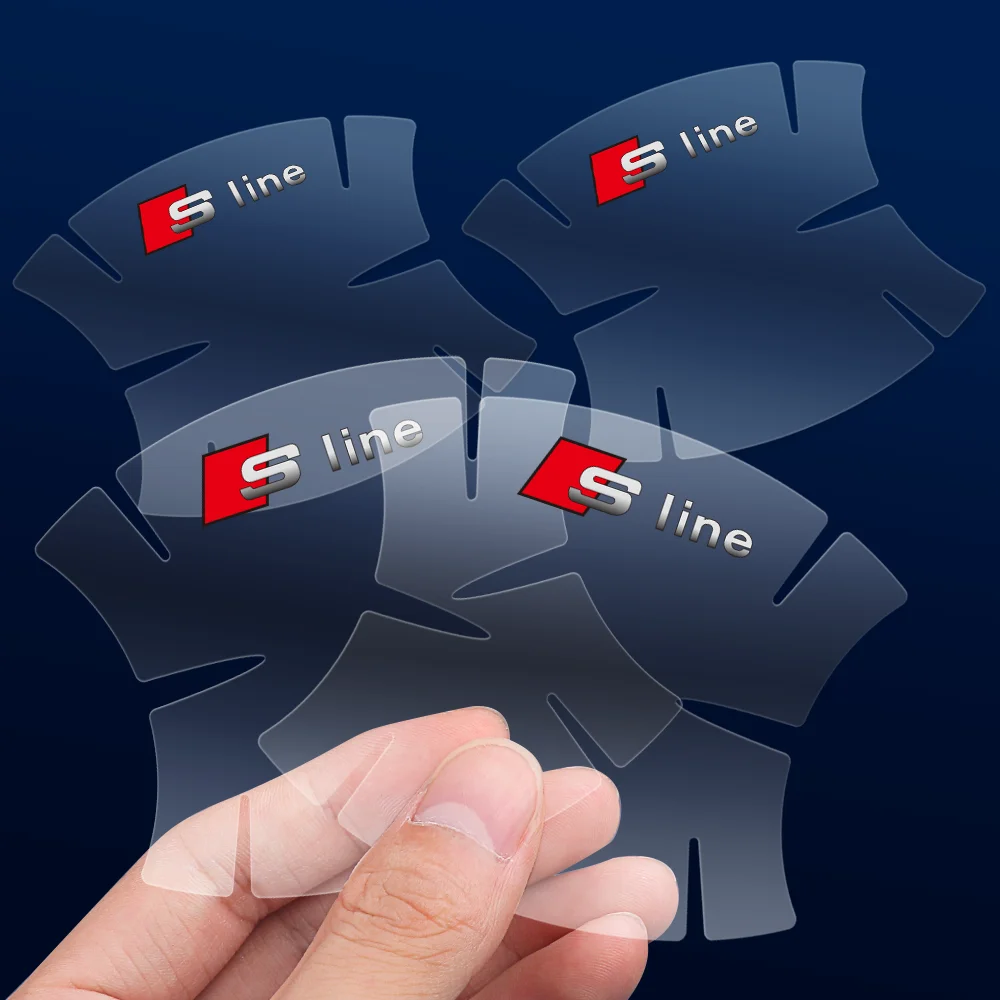 4/8Pcs Car Door Anti-scratch Protective Handle Bowl Sticker Center Cover for Audi SLine A4 b3 A6 C7 b6 Q5 TT Q3 S4 S5 RS S7 8P S