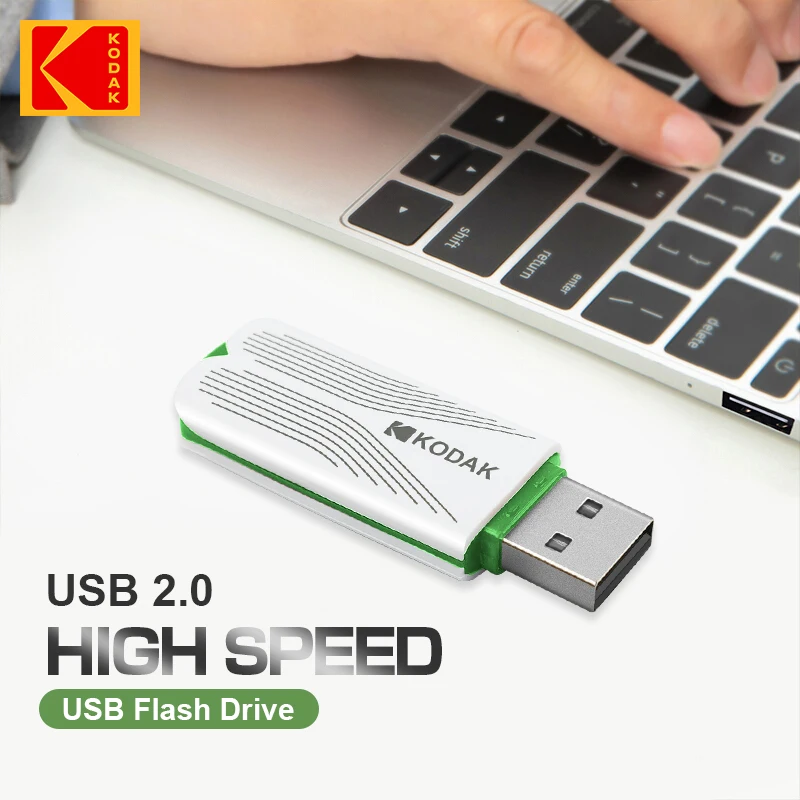 

5pcs Original KODAK Flash Drive K182 U Disk USB2.0 16GB 32GB 64GB Car USB 128GB 256gb 512GB Speed 100MB/s Leather Lanyard