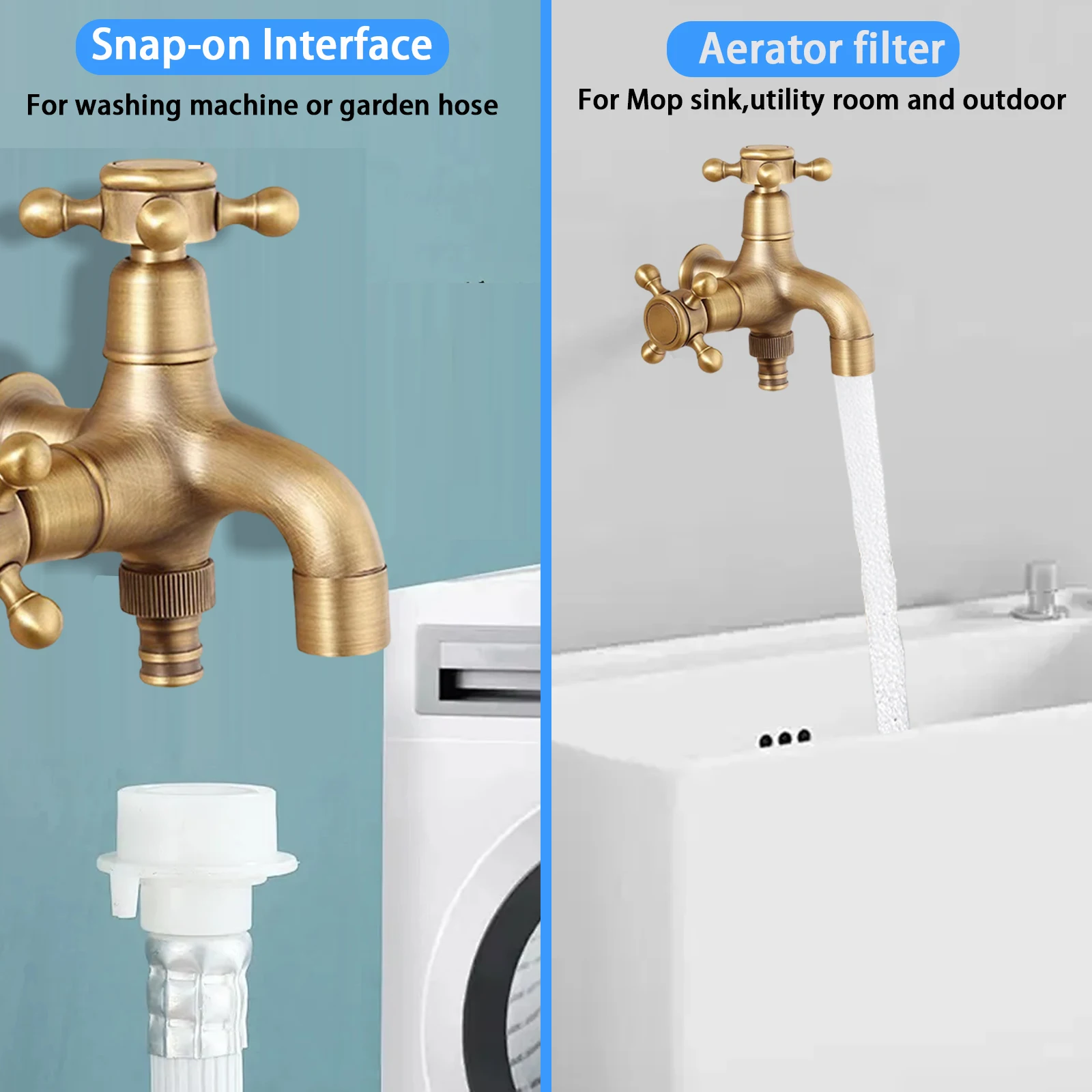 

Золотистый латунный ретро-кран для бассейна, современный настенный водопроводный кран, предназначенный для сада, садовый кран-бикок