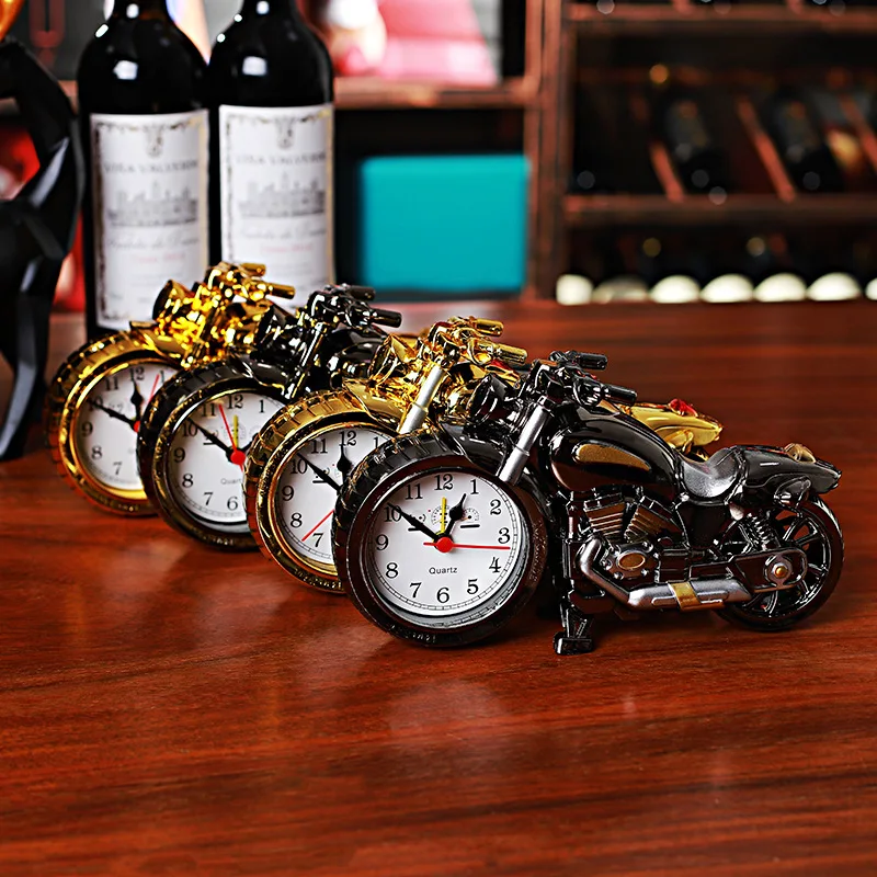 

Cool Motorcycle Alarm Clock - Unique Bedside Decor, Fun Gift for Men & Kids, Retro Vintage Style Silent Quartz Clock for Home