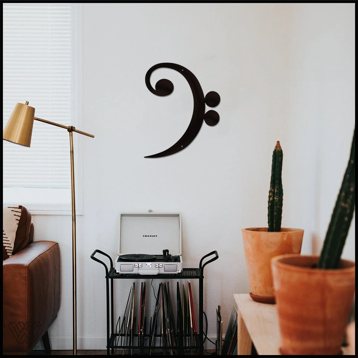 1pc Bass Clef Music Note Vinyl Decal for Home Car Window  Door Store Music Words-Meta decoration-Simple and Fashion Decoration