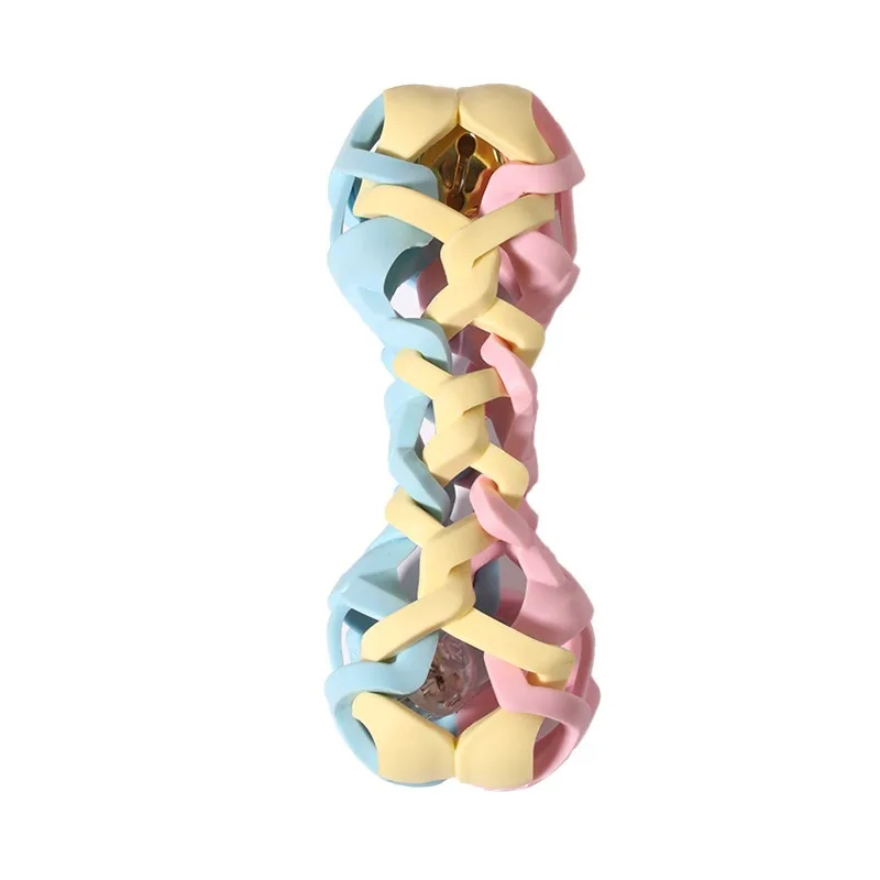 

Treat Dispensing Dog Toy Flashing Squeaky Chew Ring Teething Bone Durable Bite Resistant Interactive Pup Pet Supplies Tough Play