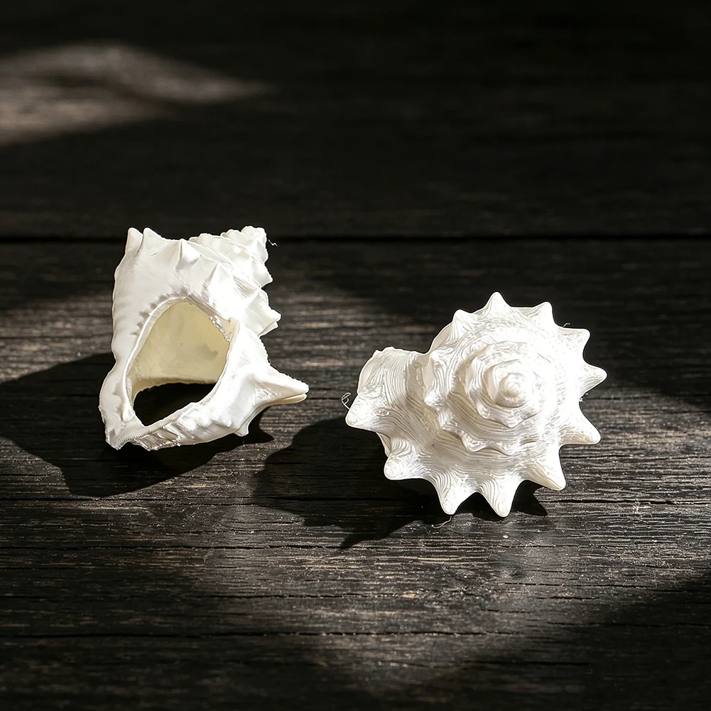 2pcs Resin Conch Seashell Napkin Rings Holder Coastal Beach Wedding Easter Party Romantic Candlelight Dinner Table Setting Decor
