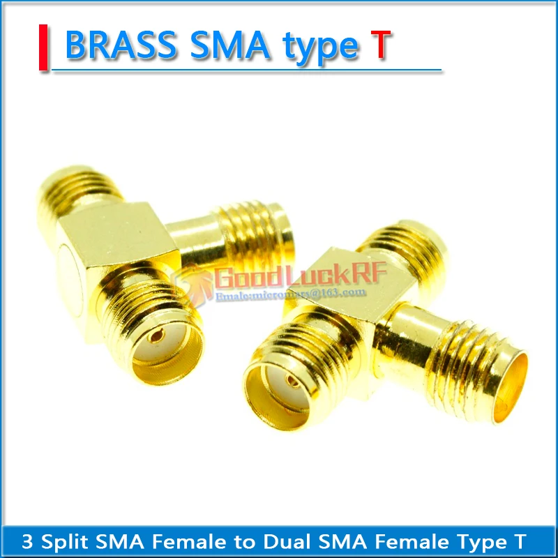 SMA 3 ثلاثة طريقة الفاصل T-نوع SMA ذكر إلى SMA ذكر إلى SMA أنثى الذهب النحاس SMA-KKK SMA-JKK RPSMA-KKK SMA-JJJ RF موصل