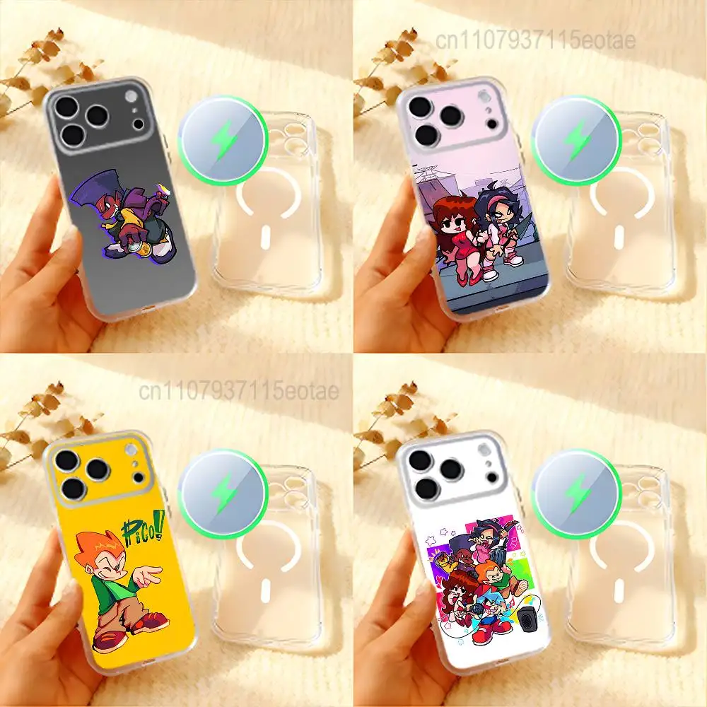 

Game F-Friday Night F-Funkin Phone Case For iPhone 17,16,15,14,13,12,11 Pro,Max,Plus,Mini,Air,E Magnetic Frosted Clear