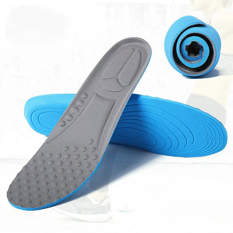 Adult Massage Shock-Absorbing Men's Insole Breathable, Sweat Absorbing, Thick Running Sports Insole Can Be Cut for Casual Insole