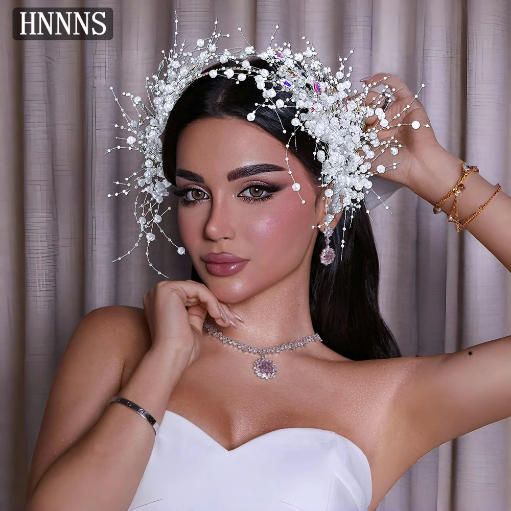 

HNNNS Gorgeous Bridal Wedding Accessories Elegant Pearl Princess Hair Bands Birthday Party Headbands Wedding Jewelry A319