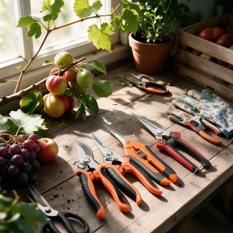 Stainless Steel Pruning Shears Garden Scissors Branch Cutter Heavy Duty Sharp for Orchard Fruit Picking Floriculture Garden Tool