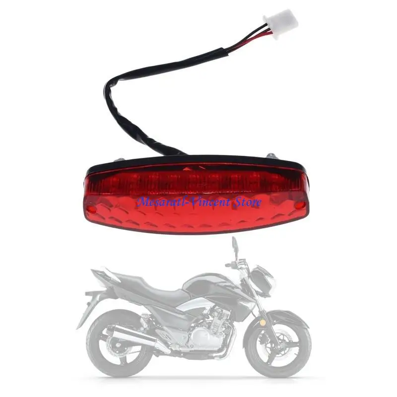 A70F Motorcycle Light Stop Tail Light 12V Red Rear Lamp Brake Taillgiht for ATV Off-road Motorcycle Taillight Red