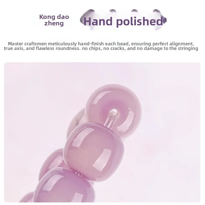Natural Bodhi Root 108 Beads Purple Barrel Beads Multi Layer Bracelet For Women Buddhist Prayer Mala Beads Spiritual Jewelry
