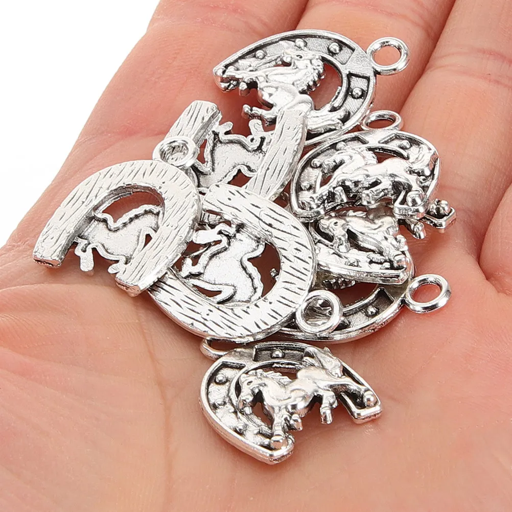 20개 참 장식품 목걸이 만들기용 귀여운 열쇠고리 카우보이 장식 부츠 팔찌