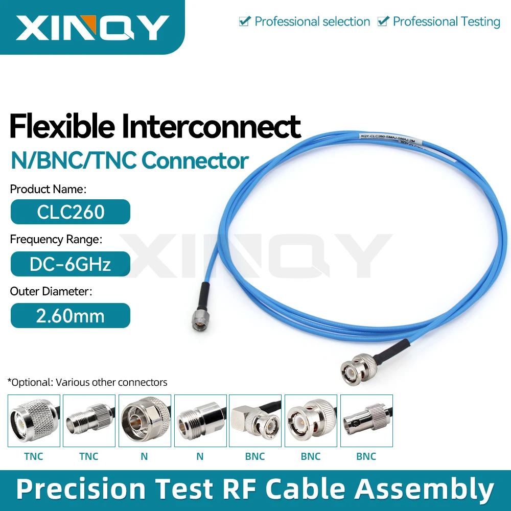 XINQY SS405 6G RF Coaxial Cable, N/BNC/TNC Male/Female Interconnect Extension Cable, Flexible Test Lead