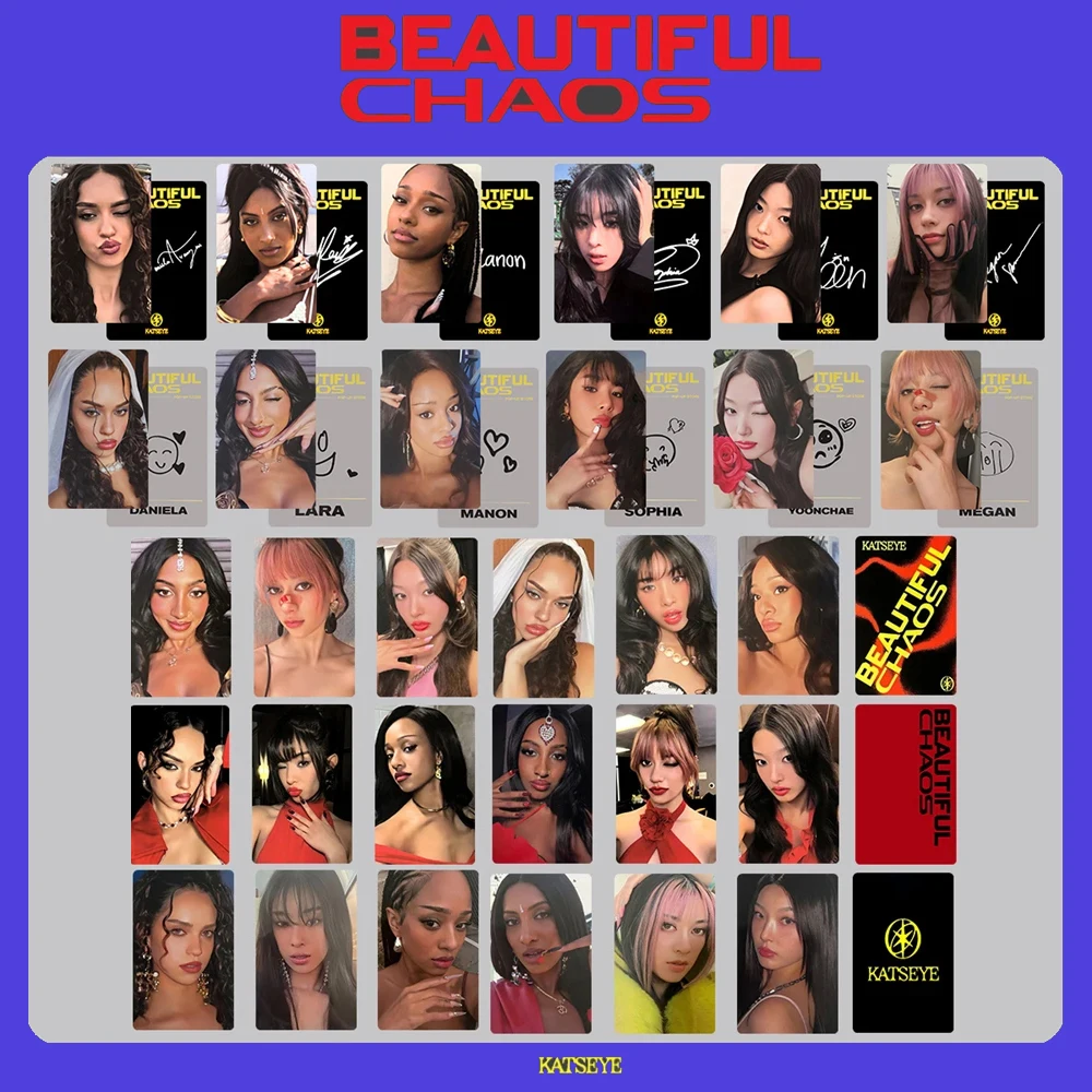 

6 шт./компл. фотокарточки KPOP KATSEYE BEAUTIFUL CHAOS альбом двусторонние HD открытки MANON SOPHIA DANIELA LARA LOMO карты подарки для фанатов