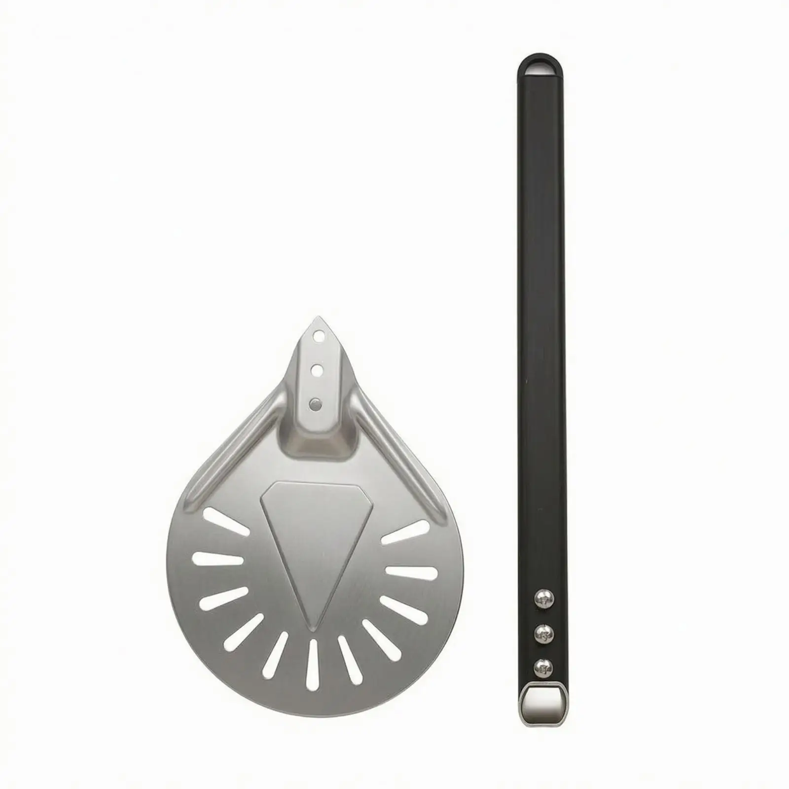 Pizza Transfer Shovel Flat Circular Head Perforated Peel Aluminum Alloy for Crispy Crust Home Oven