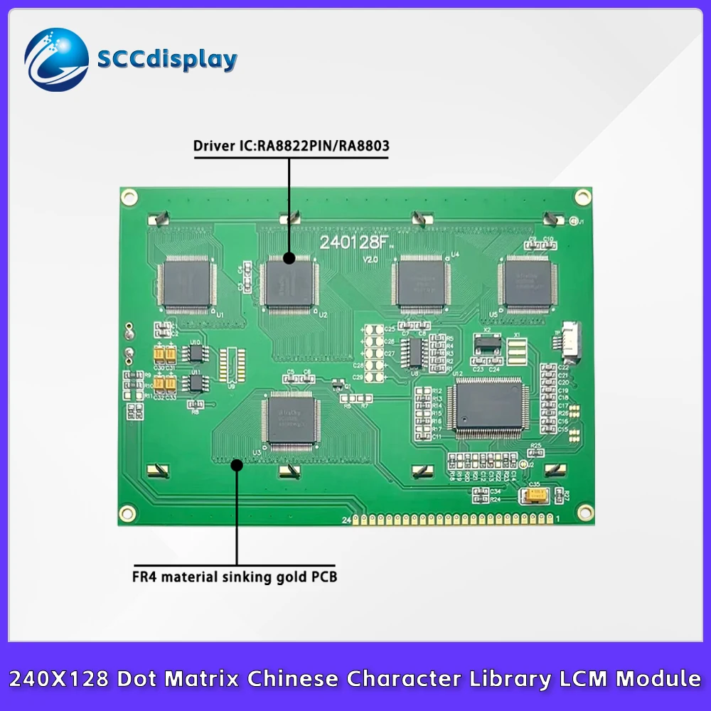 Chinese font type LCD2401128 LCD display screen JXD240128F with multiple modes to choose from 240 * 128 dot matrix LCM module