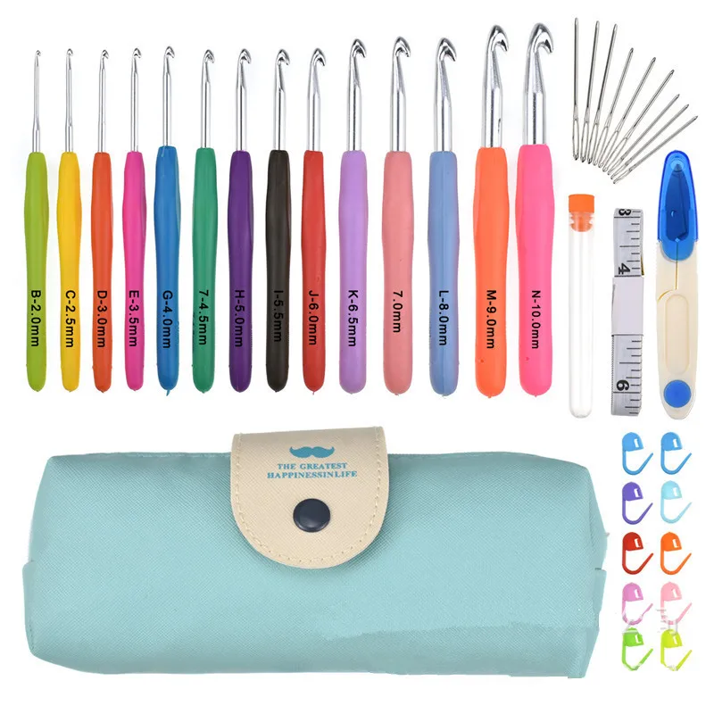 

Набор высококачественных крючков для вязания, мягкая и приятная на ощупь ручка, удобная в использовании ручка для вязания, набор спиц для вязания