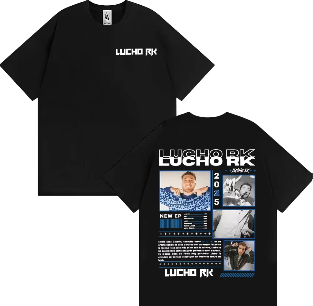 Men Women Vintage Gothic Short Sleeve T-shirt Fashion Casual Oversized T Shirt Rapper Lucho Rk Album Tour 2025 Graphic T Shirts