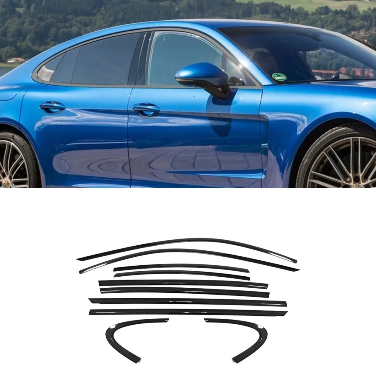 

Car Window Decorative Strip Stainless Steel Door Frame Exterior For Porsche Panamera 2010-2016 Body Kit Car Accessories