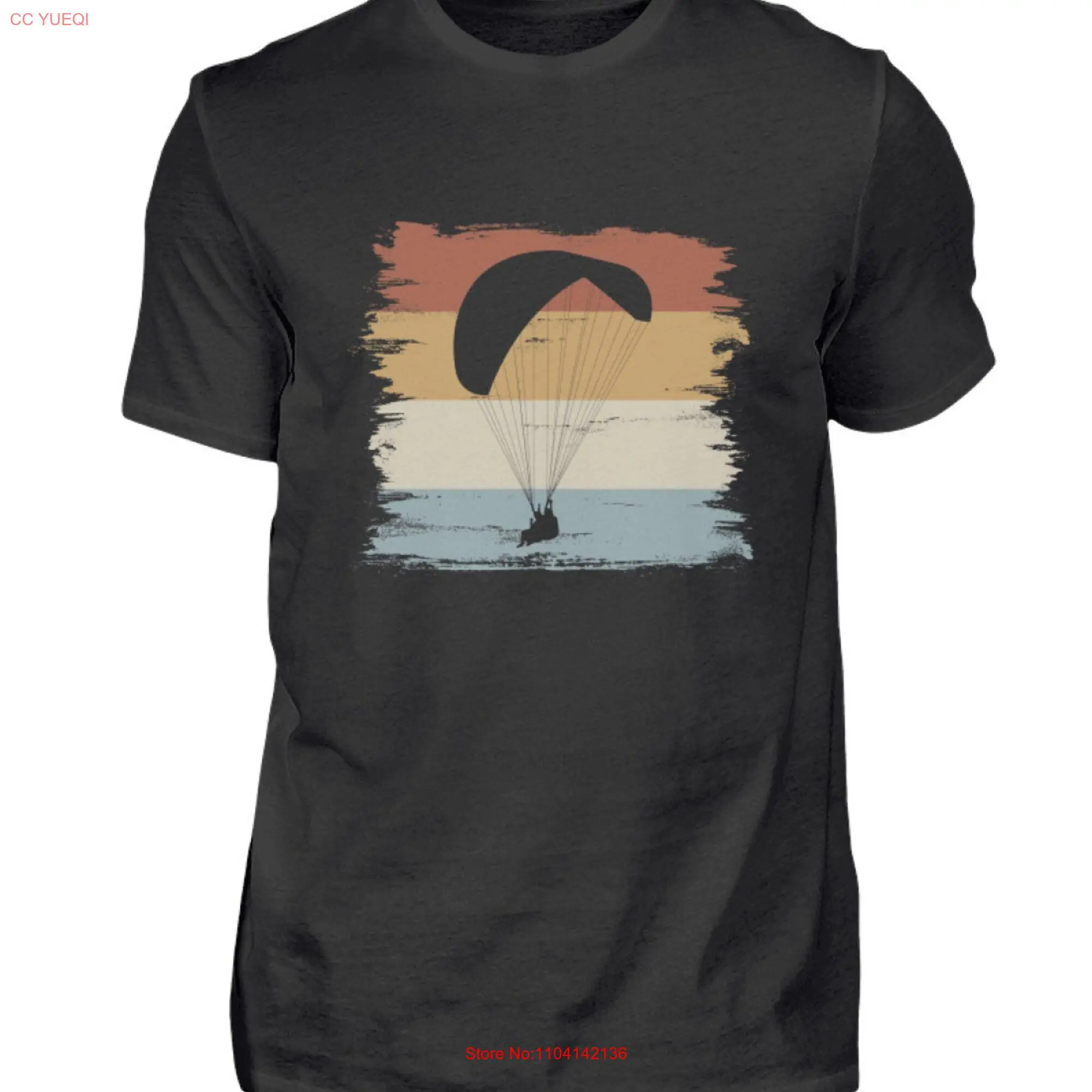 Gliding Distressed Paragliding Parachute Flying Retro Vintage T ShirT long or short sleeves