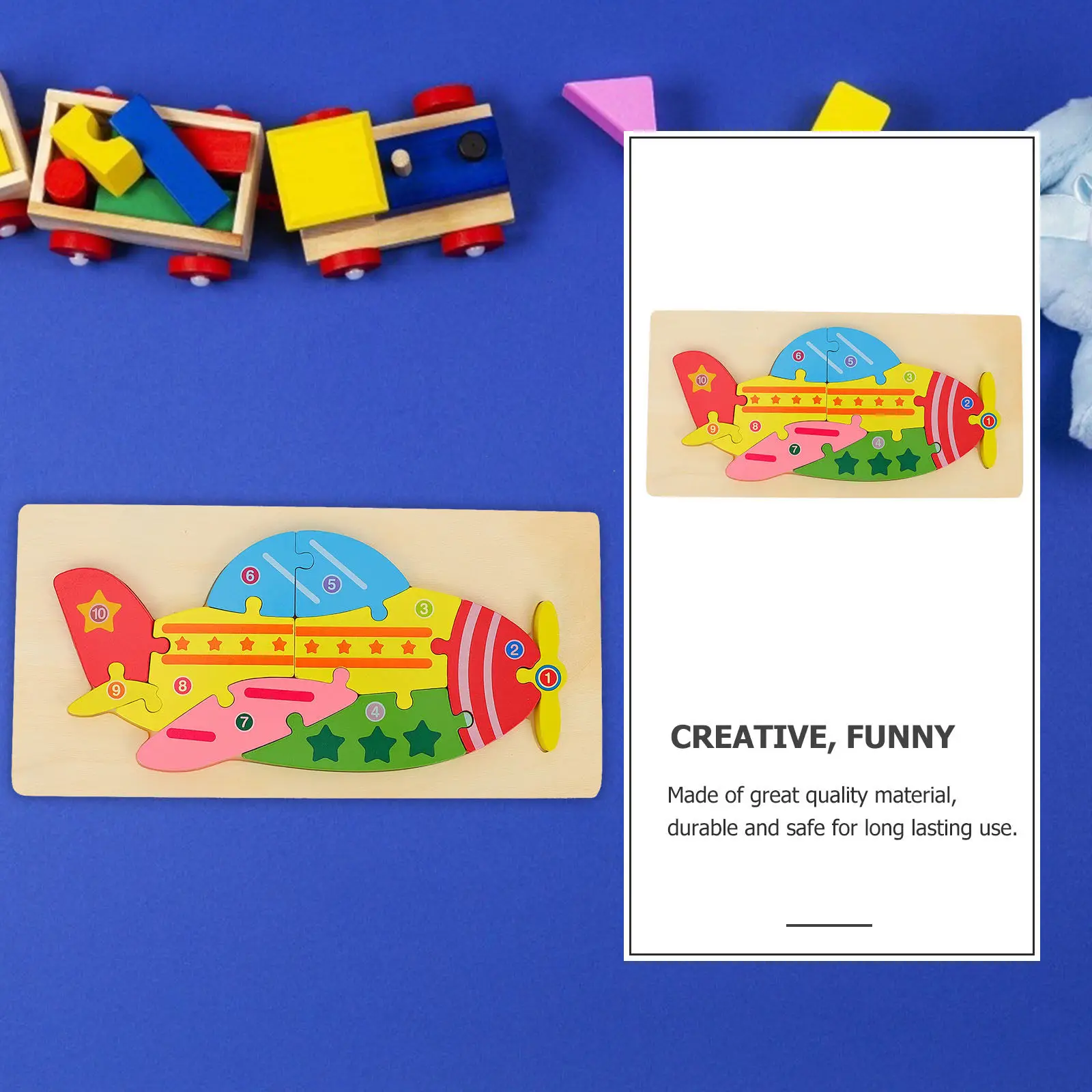 

Набор 3D деревянных пазлов с креативными мультяшными узорами, развивающая игрушка для детей, раннее обучение, развитие координации рук и глаз