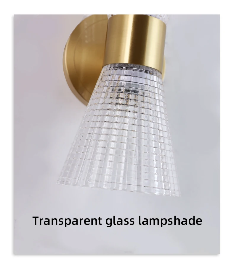 Messing Wandleuchte Kreative Luxus Wohnzimmer Hintergrund Dekor Wandleuchte Schlafzimmer Nachttisch LED Home Dekorative nordische Glaslampe – Detail 4