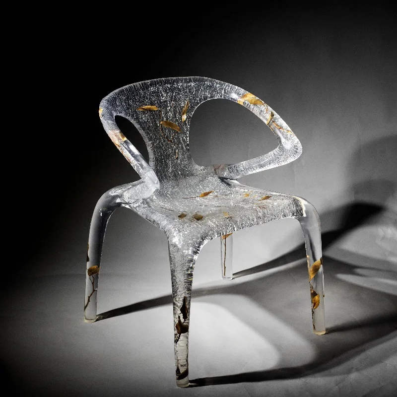 

Creative transparent acrylic chair Modern simple household dining chair Hotel model room negotiation table and chair