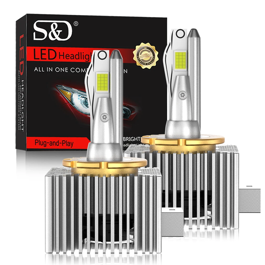 2pcs D1s D2s D8s Headlight Bulbs Led 6000K 30000lm Copper Tube Car Light Turbo Lamp Plug&play Eplace For Factor