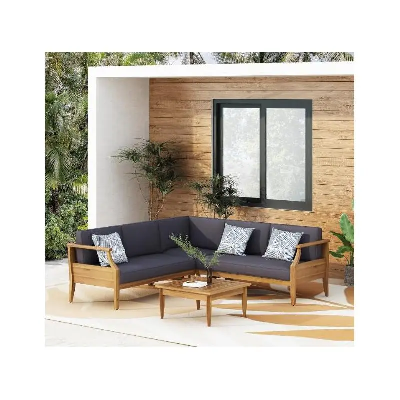 4-Piece Sofa Set in Dark Gray Color
