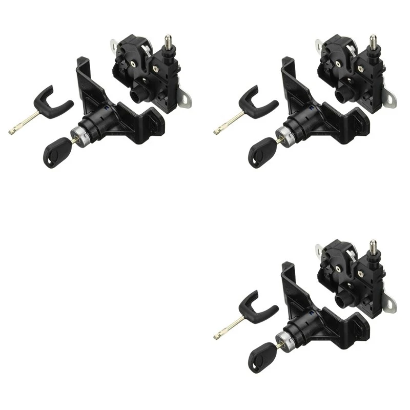 Plain 3X For Ford Transit MK7 2006-2011 Bonnet Hood Lock And Latch Complete Set With 6 Keys