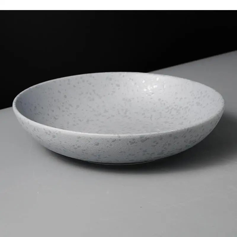 Spray Point Grey Ceramic Deep Plate Restaurant Salad Thick Soup Pasta Plates Molecular Cooking Specialty Tableware