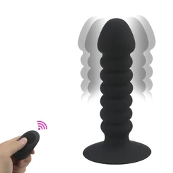 Sex Toys For Men Anal Plug Silicone Bead Dildo Vibrator Male prostate Massager Vibrator Suction Cup Butt Plug Remote Control