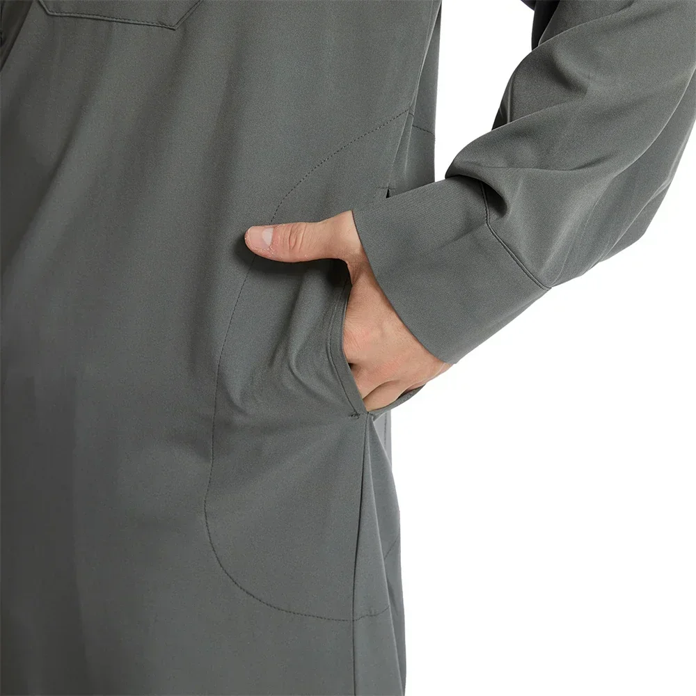 

Arabic Men Robe Casual Long Sleeve Maxi Dress Islam Button Muslim Clothing Ramadan Jubba Thobe Dubai Turkey Abaya Abayas Caftan