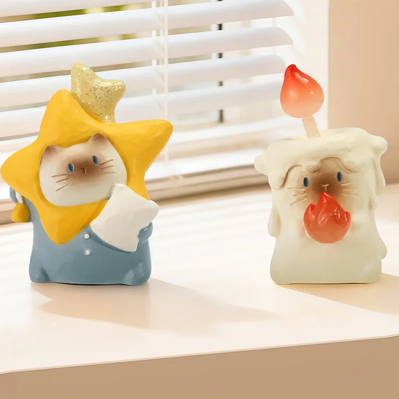 

Cute Cat Cartoon Resin Figurines Desktop Decoration Ornaments Home Bedroom Office Party Favors For Kids And Adults Daily Use