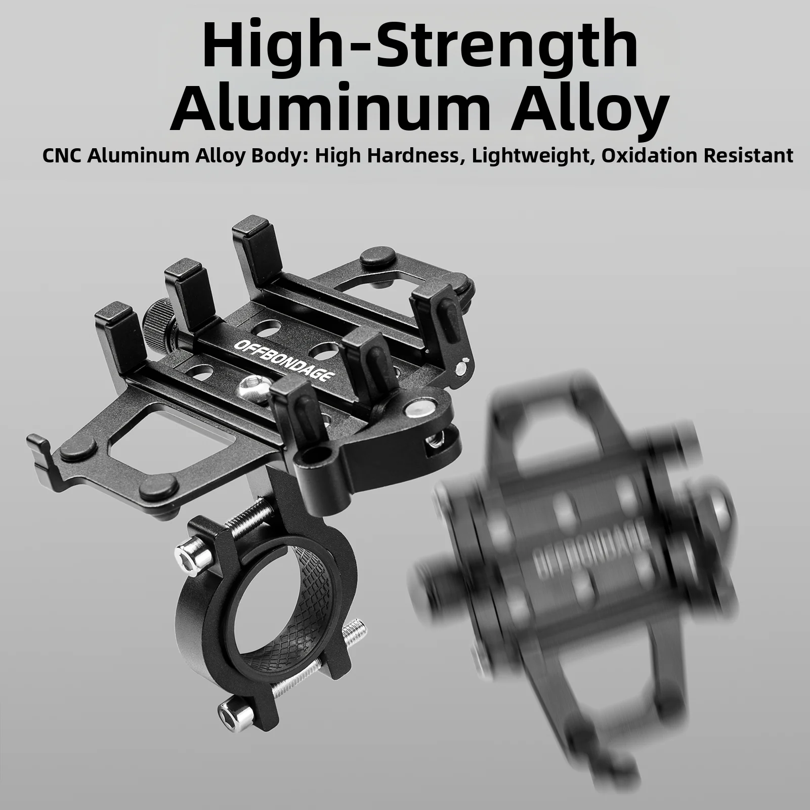 OFFBONDAGE Bicycle Phone Holder Motorcycle Electric Bicycle Phone Aluminum Alloy Bracket Five Claws Mechanical Bike Phone Holder