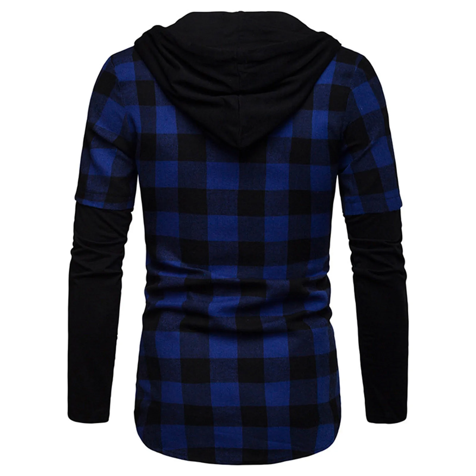 Men\'s Fashion Plaid Hooded Shirt Spring Autumn Casual Slim Fit Pockets Long Sleeve Top Lumberjack Check Shirt Jacket Clothes