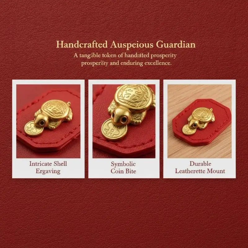 Mini Golden Lucky Turtle Figurine Wealth Symbol Fine Craft Resin Ornament for Home Office Desk Feng Shui Decoration