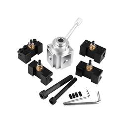 Lathe Tool Holder Set of Aluminum Alloy  Mini Lathe Tool Post and Holder Kit Lathe Tool Post Holder Tool Post Holder
