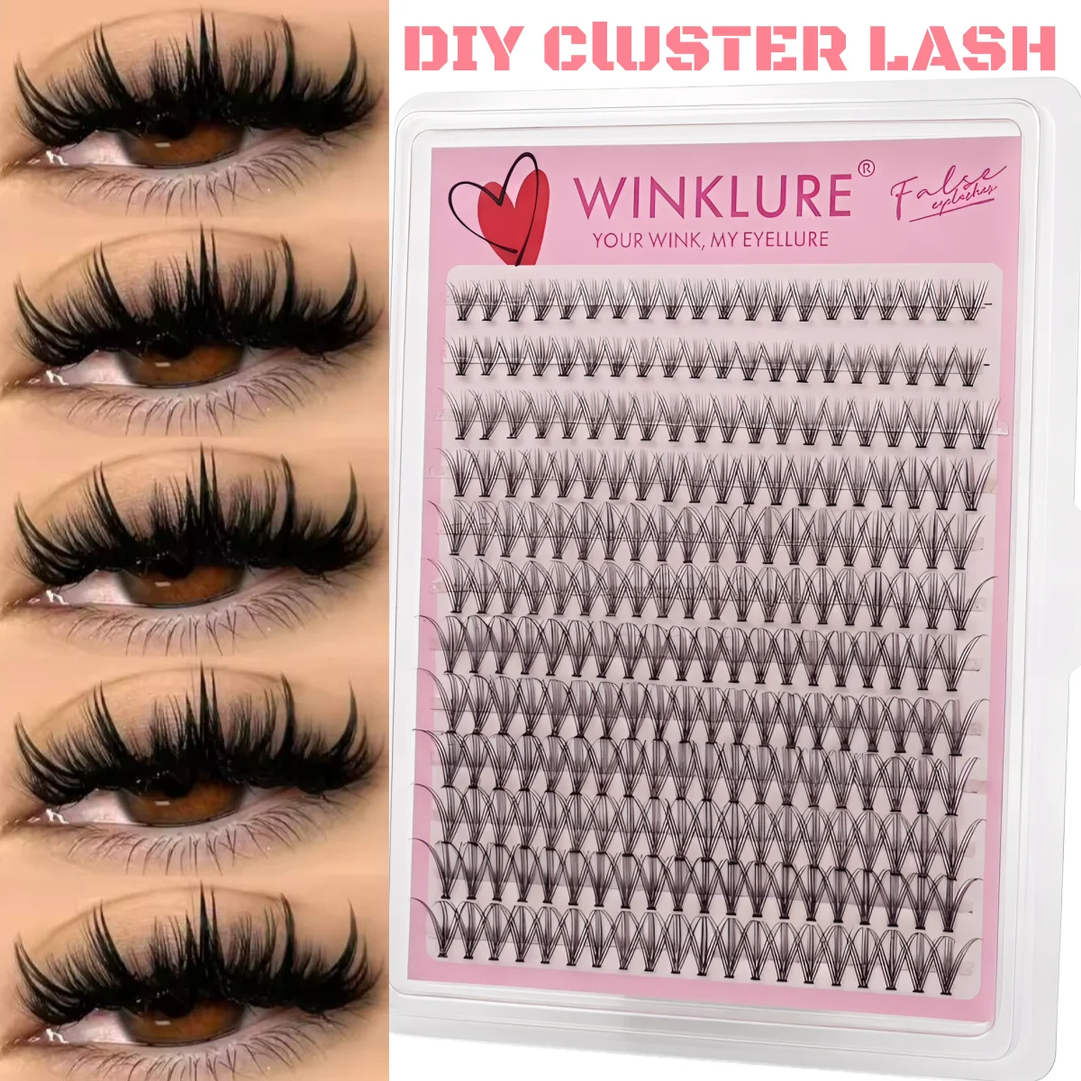WINKLURE DIY Lash Clusters Mix - Eyelash Extension Volume Cat Eye review and price