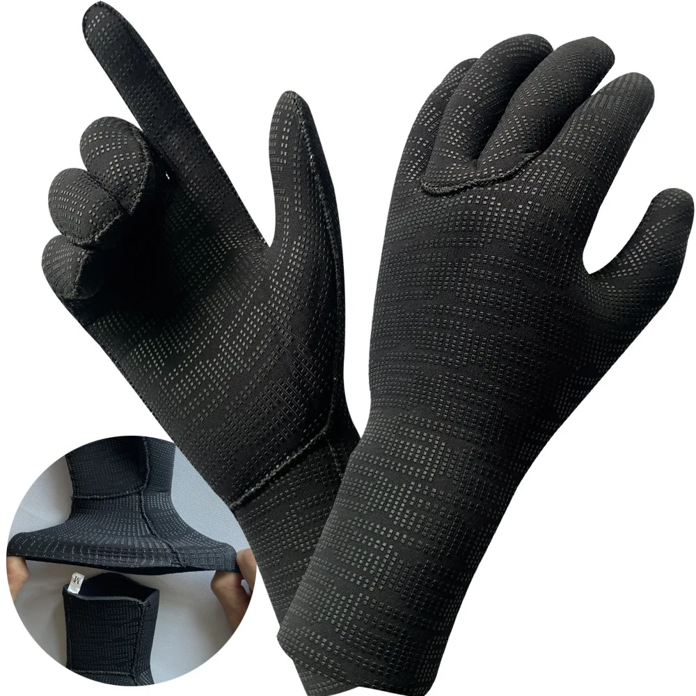 3mm-5mm Neoprene Diving Gloves, Warm Flexible Snorkeling Gloves, Anti-Cut Abrasion-Resistant for Swimming Fishing