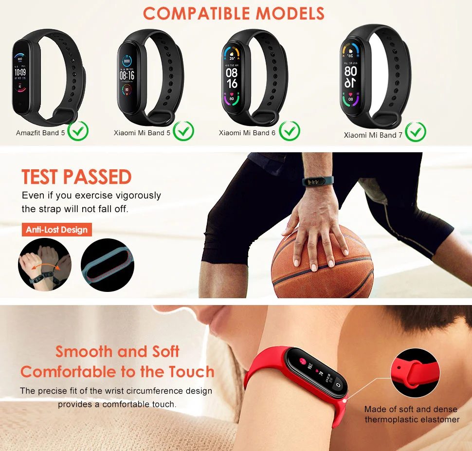 Silicone Strap For Xiaomi Mi Band 7 6 5 4 3 Bracelet Sports Watch Wristband Miband 7 6 5 Belt strap mi band 6 5 4 3 strap Correa