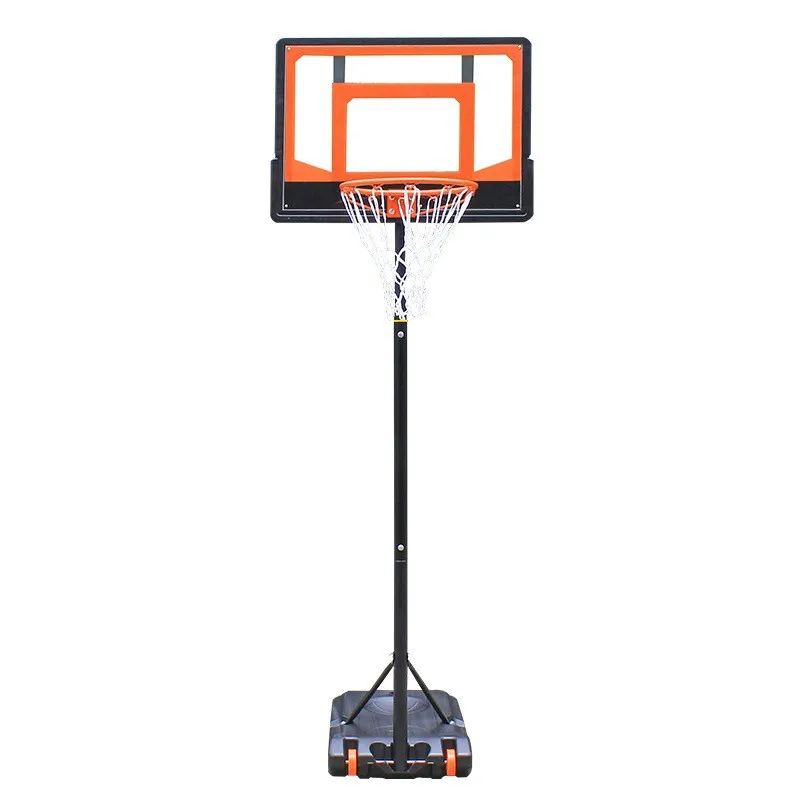 Black and Orange Portable Height-adjustable Basketball Hoop Height Adjustment Range 1.5-2m